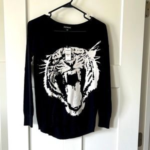 Express graphic sweater. Black and white. Size XS. NWT.